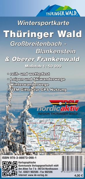 Wintersportkarte Thüringer Wald