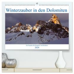 Winterzauber in den Dolomiten (hochwertiger Premium Wandkalender 2024 DIN A2 quer), Kunstdruck in Hochglanz von Aichner,  Joe