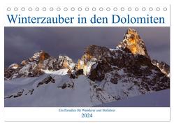 Winterzauber in den Dolomiten (Tischkalender 2024 DIN A5 quer), CALVENDO Monatskalender von Aichner,  Joe