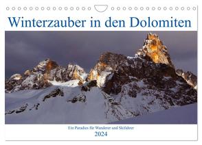 Winterzauber in den Dolomiten (Wandkalender 2024 DIN A4 quer), CALVENDO Monatskalender von Aichner,  Joe