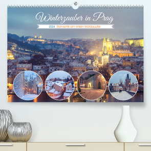 Winterzauber in Prag (hochwertiger Premium Wandkalender 2024 DIN A2 quer), Kunstdruck in Hochglanz von Drachenkind-Fotografie,  Drachenkind-Fotografie