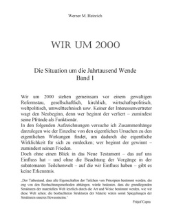 Wir Um 2000 – Band 1 von Heinrich,  Werner M.