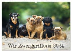 Wir Zwerggriffons 2024 (Wandkalender 2024 DIN A2 quer), CALVENDO Monatskalender von Witt - Schomber,  Angelika