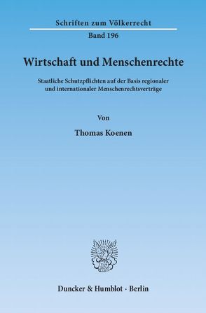 Wirtschaft und Menschenrechte. von Koenen,  Thomas