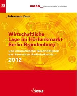 Wirtschaftliche Lage im Hörfunk Berlin-Brandenburg 2012 und ökonomische Nachhaltigkeit der deutschen Radioindustrie von Johannes,  Kors