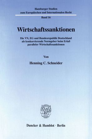Wirtschaftssanktionen. von Schneider,  Henning C.
