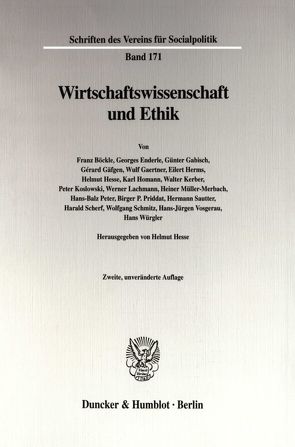 Wirtschaftswissenschaft und Ethik. von Hesse,  Helmut