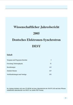 Wissenschaftlicher Jahresbericht DESY 2005