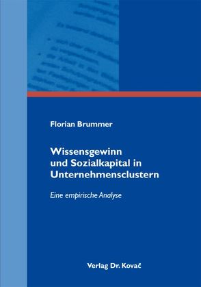 Wissensgewinn und Sozialkapital in Unternehmensclustern von Brummer,  Florian