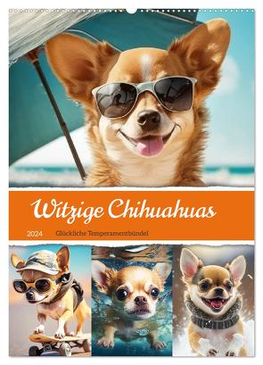 Witzige Chihuahuas. Glückliche Temperamentbündel (Wandkalender 2024 DIN A2 hoch), CALVENDO Monatskalender von Hurley,  Rose