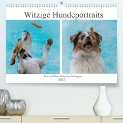 Witzige Hundeportraits – Riesenspaß beim Würstchen-Schnappen (Premium, hochwertiger DIN A2 Wandkalender 2022, Kunstdruck in Hochglanz) von Teßen,  Sonja