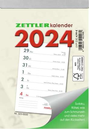 Wochenabreißkalender 2024 10,5×14,6