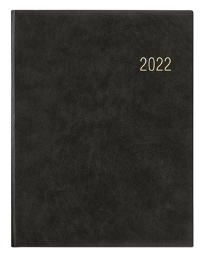 Wochenbuch anthrazit 2022 – Bürokalender 21×26,5 cm – 1 Woche auf 2 Seiten – mit Eckperforation und Fadensiegelung – Notizbuch – 728-0021