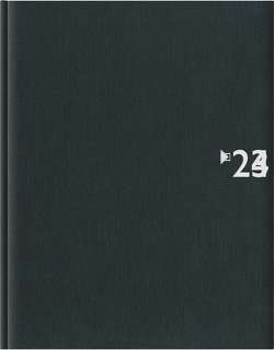 Wochenbuch anthrazit 2024 – Bürokalender 21×26,5 cm – 1 Woche auf 2 Seiten – 128 Seiten – mit Fadensiegelung – Leinenoptik – Notizbuch – 732-2621