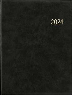 Wochenbuch anthrazit 2024 – Bürokalender 21×26,5 cm – 1 Woche auf 2 Seiten – mit Eckperforation und Fadensiegelung – Notizbuch – 728-0021