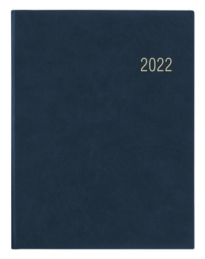Wochenbuch blau 2022 – Bürokalender 21×26,5 cm – 1 Woche auf 2 Seiten – mit Eckperforation und Fadensiegelung – Notizbuch – 728-0015