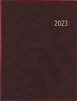 Wochenbuch bordeaux 2023 – Bürokalender 21×26,5 cm – 1 Woche auf 2 Seiten – mit Eckperforation und Fadensiegelung – Notizbuch – 739-2120