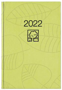 Wochenbuch grün 2022 – Bürokalender 14,6×21 cm – 1 Woche auf 2 Seiten – 128 Seiten – mit Eckperforation – Notizbuch – Blauer Engel – 766-0713