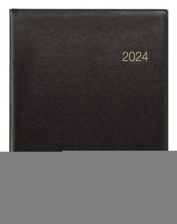 Wochenbuch Leder schwarz 2024 1W/2S 21×26,5
