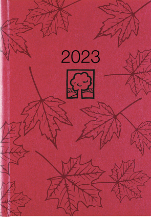 Wochenbuch rot 2023 – Bürokalender 14,6×21 cm – 1 Woche auf 2 Seiten – 128 Seiten – mit Eckperforation – Notizbuch – Blauer Engel – 766-0711