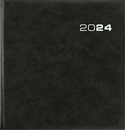 Wochenbuch Sekretär 2024 – Bürokalender 20×21 cm – Farbe: anthrazit – 1 Woche auf 2 Seiten – mit Eckperforation – Buchkalender – 786-0021