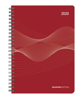 Wochenplaner PP-Einband rot 2020 – Bürokalender A5 – Cheftimer – Ringbindung – 1 Woche 2 Seiten – 128 Seiten – Terminplaner – Notizbuch von ALPHA EDITION
