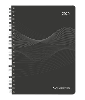 Wochenplaner PP-Einband schwarz 2020 – Bürokalender A5 – Cheftimer – Ringbindung – 1 Woche 2 Seiten – 128 Seiten – Terminplaner – Notizbuch von ALPHA EDITION