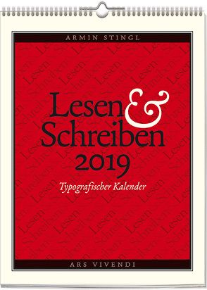 Wochenwandkalender: Lesen & Schreiben – Typografischer Kalender 2019