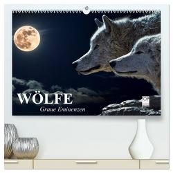 Wölfe. Graue Eminenzen (hochwertiger Premium Wandkalender 2024 DIN A2 quer), Kunstdruck in Hochglanz von Stanzer,  Elisabeth