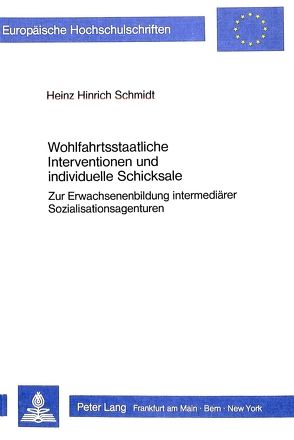 Wohlfahrtsstaatliche Interventionen und individuelle Schicksale von Schmidt,  Heinz Hinrich
