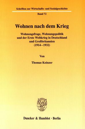 Wohnen nach dem Krieg. von Koinzer,  Thomas