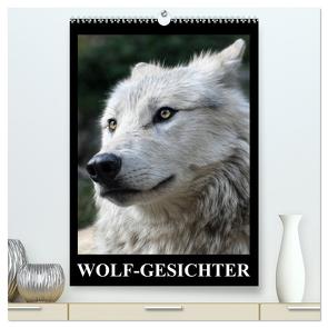 Wolf-Gesichter (hochwertiger Premium Wandkalender 2024 DIN A2 hoch), Kunstdruck in Hochglanz von Stanzer,  Elisabeth