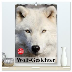 Wolf-Gesichter (hochwertiger Premium Wandkalender 2024 DIN A2 hoch), Kunstdruck in Hochglanz von Stanzer,  Elisabeth