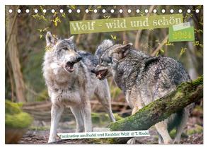 Wolf – wild und schön (Tischkalender 2024 DIN A5 quer), CALVENDO Monatskalender von Riedel,  Tanja