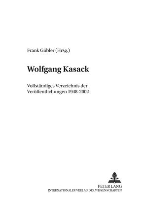 Wolfgang Kasack von Göbler,  Frank