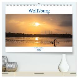 Wolfsburg – Stadt, Land, Fluss (hochwertiger Premium Wandkalender 2024 DIN A2 quer), Kunstdruck in Hochglanz von Kirsch,  Marc-Sven