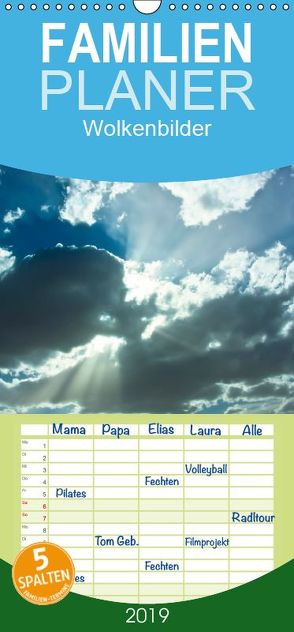 Wolkenbilder – Familienplaner hoch (Wandkalender 2019 , 21 cm x 45 cm, hoch) von Roth,  Martina