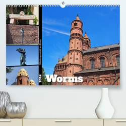 Worms-Nibelungenstadt am Rhein (hochwertiger Premium Wandkalender 2024 DIN A2 quer), Kunstdruck in Hochglanz von Andersen,  Ilona