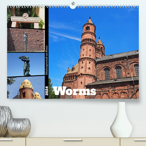 Worms-Nibelungenstadt am Rhein (Premium, hochwertiger DIN A2 Wandkalender 2024, Kunstdruck in Hochglanz) von Andersen,  Ilona