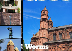 Worms-Nibelungenstadt am Rhein (Wandkalender 2024 DIN A2 quer), CALVENDO Monatskalender von Andersen,  Ilona