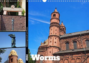 Worms-Nibelungenstadt am Rhein (Wandkalender 2024 DIN A3 quer), CALVENDO Monatskalender von Andersen,  Ilona