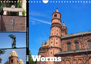 Worms-Nibelungenstadt am Rhein (Wandkalender 2024 DIN A4 quer), CALVENDO Monatskalender von Andersen,  Ilona