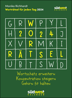 Worträtsel 2024 – Wortschatz erweitern, Konzentration steigern, Gehirn fit halten – Tagesabreißkalender zum Aufstellen oder Aufhängen von Richhardt,  Monika