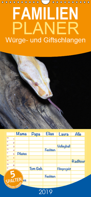 Würge- und Giftschlangen – Familienplaner hoch (Wandkalender 2019 , 21 cm x 45 cm, hoch) von N.,  N.