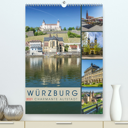WÜRZBURG Charmante Altstadt (Premium, hochwertiger DIN A2 Wandkalender 2021, Kunstdruck in Hochglanz) von Viola,  Melanie