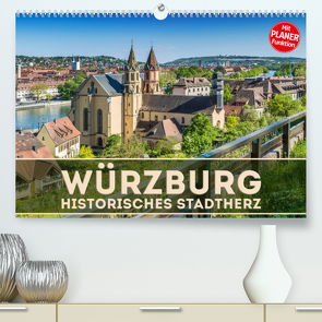 WÜRZBURG Historisches Stadtherz (Premium, hochwertiger DIN A2 Wandkalender 2023, Kunstdruck in Hochglanz) von Viola,  Melanie