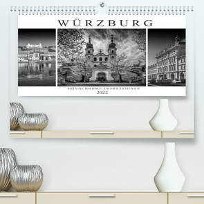 WÜRZBURG Monochrome Impressionen (Premium, hochwertiger DIN A2 Wandkalender 2022, Kunstdruck in Hochglanz) von Viola,  Melanie