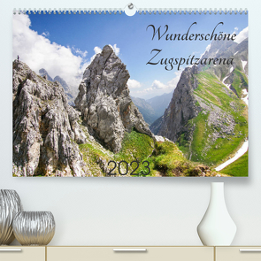 Wunderschöne Zugspitzarena (Premium, hochwertiger DIN A2 Wandkalender 2023, Kunstdruck in Hochglanz) von Schäfer,  Gerd