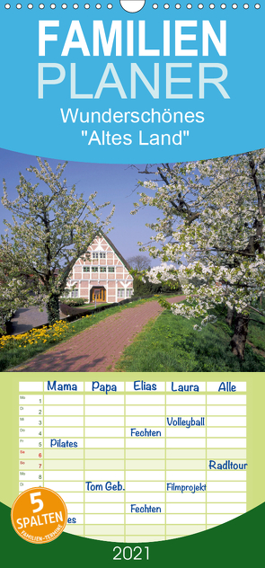 Wunderschönes „Altes Land“ – Familienplaner hoch (Wandkalender 2021 , 21 cm x 45 cm, hoch) von Reupert,  Lothar