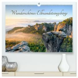 Wunderschönes Elbsandsteingebirge (hochwertiger Premium Wandkalender 2024 DIN A2 quer), Kunstdruck in Hochglanz von Valjak,  Michael